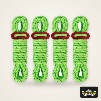 4Pcs 5mm Outdoor Tent Guyline Ropes 4M Reflective Camping Guy Lines with Adjuster Tensioner Camping Accessories for Tarp Canopy