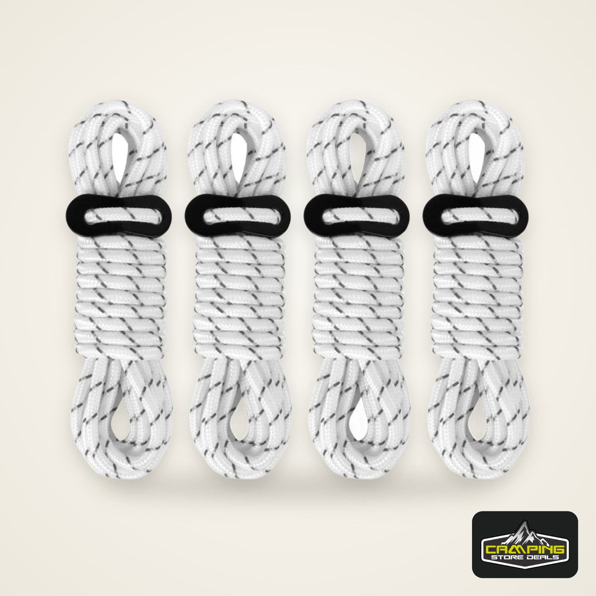 4Pcs 5mm Outdoor Tent Guyline Ropes 4M Reflective Camping Guy Lines with Adjuster Tensioner Camping Accessories for Tarp Canopy