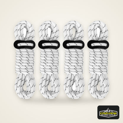 4Pcs 5mm Outdoor Tent Guyline Ropes 4M Reflective Camping Guy Lines with Adjuster Tensioner Camping Accessories for Tarp Canopy