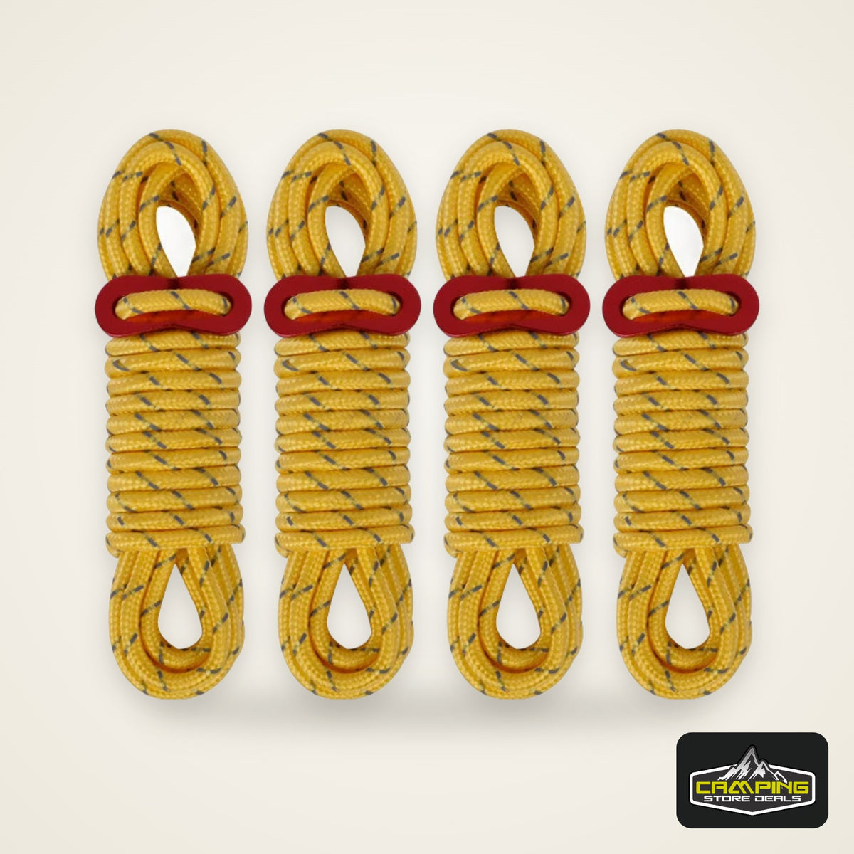 4Pcs 5mm Outdoor Tent Guyline Ropes 4M Reflective Camping Guy Lines with Adjuster Tensioner Camping Accessories for Tarp Canopy