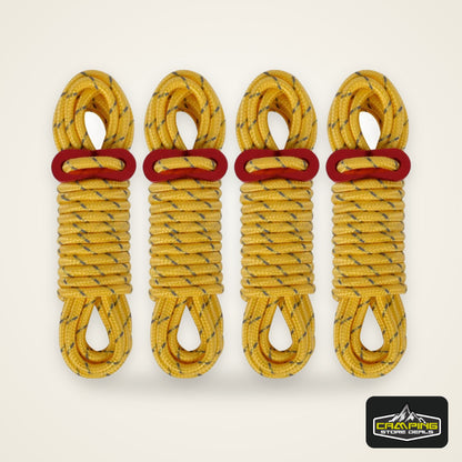 4Pcs 5mm Outdoor Tent Guyline Ropes 4M Reflective Camping Guy Lines with Adjuster Tensioner Camping Accessories for Tarp Canopy