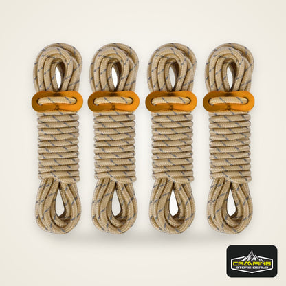 4Pcs 5mm Outdoor Tent Guyline Ropes 4M Reflective Camping Guy Lines with Adjuster Tensioner Camping Accessories for Tarp Canopy
