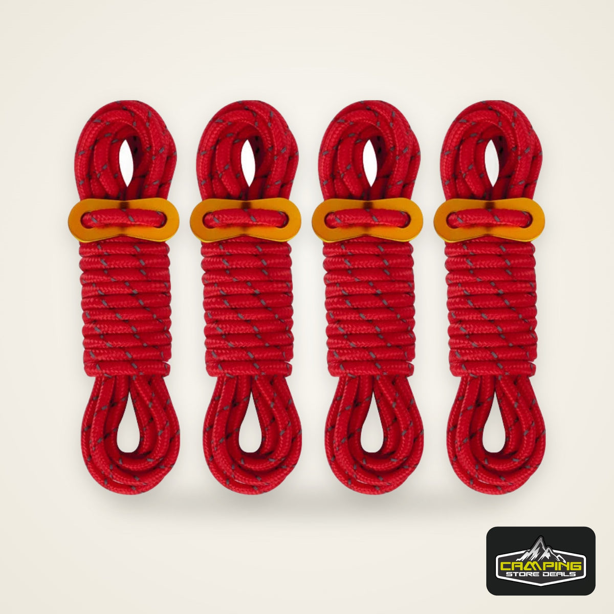 4Pcs 5mm Outdoor Tent Guyline Ropes 4M Reflective Camping Guy Lines with Adjuster Tensioner Camping Accessories for Tarp Canopy