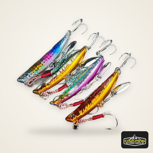 5.8cm 30g Saltwater Vertical Speed Jigs 4Pcs Set Metal Spoon Fishing Lures Equipped with Assist Hooks