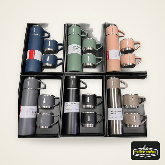 500ML Stainless Steel Vacuum Flask Gift Set Office Business Style Thermos Bottle Outdoor Hot Water Thermal Insulation Couple Cup