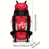 [Large Capacity | Durable] Lightweight 90L Travel Backpack | Large Capacity, Durable Nylon, Adjustable Straps | Red & Black for Hiking, Camping, and Outdoor Adventures