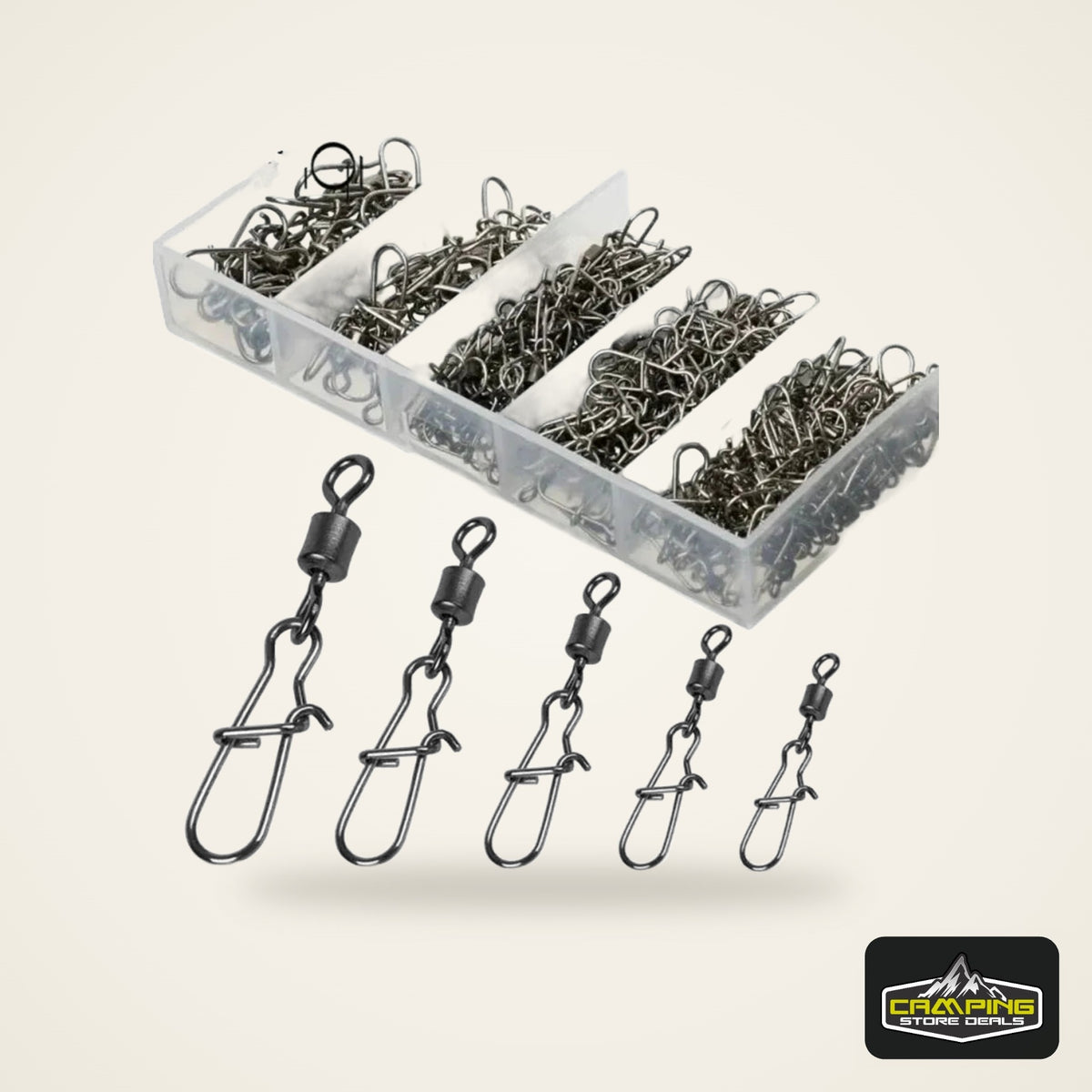 Stainless Rolling Swivels with Snap (50 Pack)