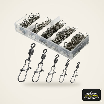Stainless Rolling Swivels with Snap (50 Pack)