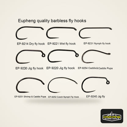 Aventik Barbless Black Nickel Fly Hooks (50 Pack)