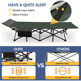 Camping Cots for Adults with Mattress, Chaise Lounges Folding Outdoor Camping Travel Cot with Pad 900LBS(Max Load), Lightweight, Stable, Durable Folding Bed with Carrying Bag
