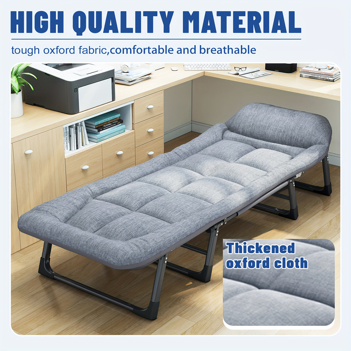 1pc Sleeping Cots For Adults, Portable & Foldable Bed With Mattress And Pillow, Heavy Duty Sturdy Frame For Camping, Travel, Room, Office
