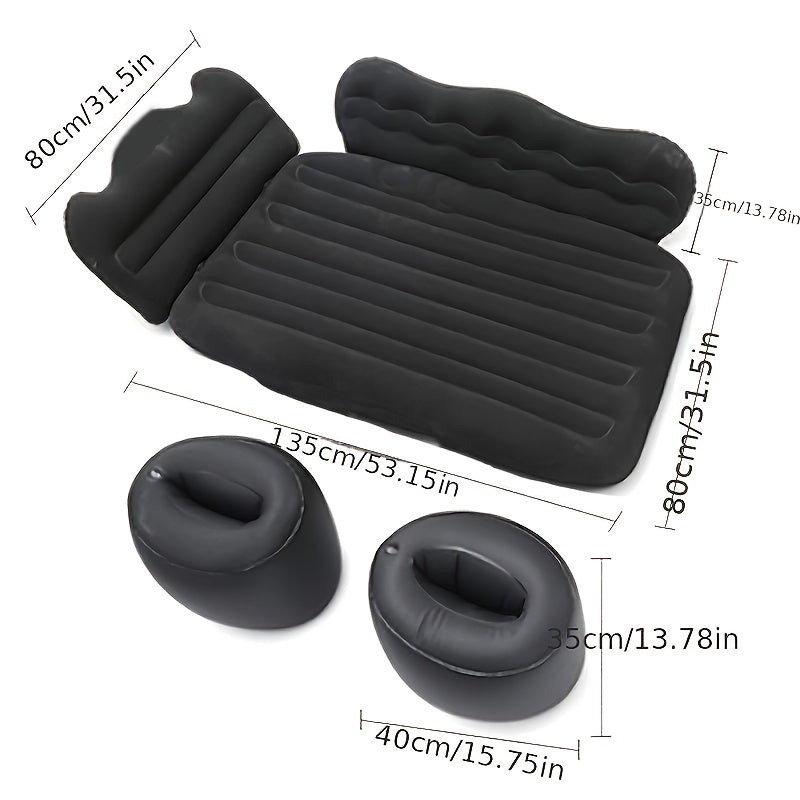 Truck and Car Inflatable Mattress - Car Rear Seat Inflatable Mattress Without Pump - Portable Rear Seat Travel Inflatable Mattress - Camping Holiday Inflatable Mattress - Sleeping Pad with 2 Pillows - Universal Type