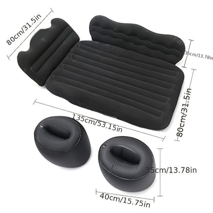 Truck and Car Inflatable Mattress - Car Rear Seat Inflatable Mattress Without Pump - Portable Rear Seat Travel Inflatable Mattress - Camping Holiday Inflatable Mattress - Sleeping Pad with 2 Pillows - Universal Type