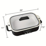 MAGNIFIQUE Compact 4 Quart Slow Cooker and Oven - Programmable Slow Cooker with Ceramic baking dish, with Dial Knob & Keep-Warm, Energy-Efficient 260W, Space-Saving Design for Small Kitchens, Lasagna, Roasts, Stovetop-to-Oven