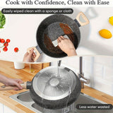 12 POTS and pans Set, Non-stick Cookware Set, Induction Cookware Non-stick Granite Cooking Set, including frying pan, pan, steamer, silicone spatula and tongs (black)