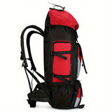 [Large Capacity | Durable] Lightweight 90L Travel Backpack | Large Capacity, Durable Nylon, Adjustable Straps | Red & Black for Hiking, Camping, and Outdoor Adventures