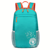 [Lightweight Foldable Backpack] Lightweight Nylon OGEHUAFEE Backpack - Large Capacity, Foldable Design | Travel, Hiking & Commuting, Black with Floral Accents, Adjustable Shoulder Straps, Zip Closure