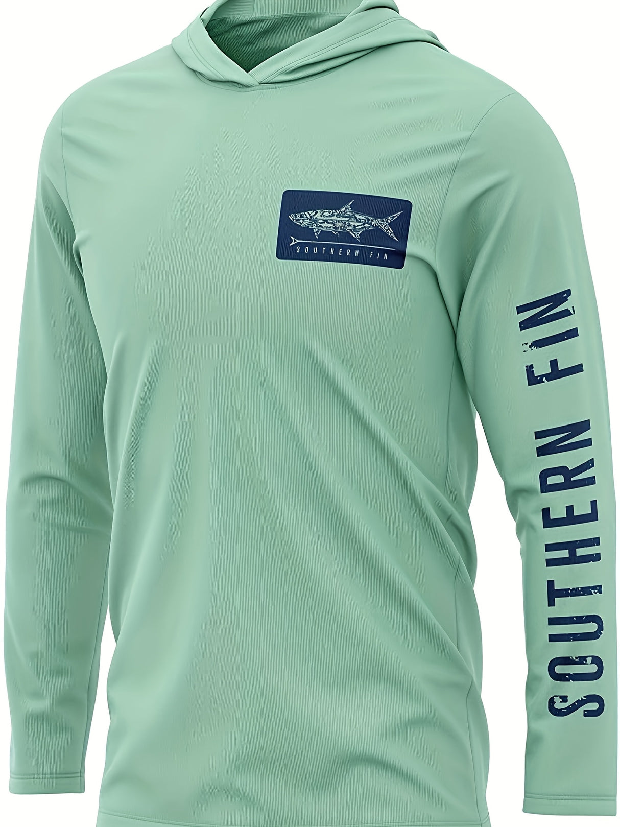 Men's Quick-Dry Fishing & Hiking Shirt - Mint Green Outdoor Hoodie with, Stretchable Long Sleeve Pullover for Camping, Hunting - Machine Washable Active Wear, Camping Gear, Sporty Design, Stretchable Fabric, Adventure Seekers