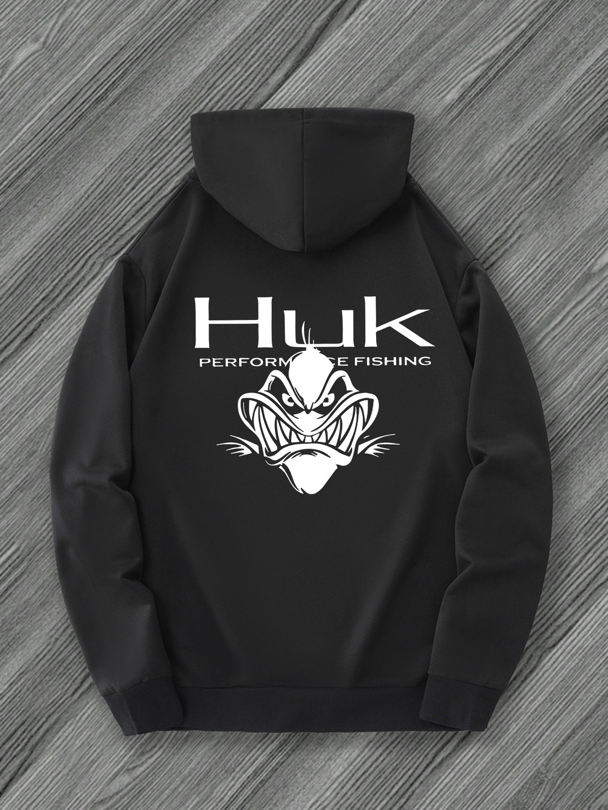 [Trendy Hooded Sweatshirt] HUK PERFORMANCE FISHING Men's Trendy Hooded Sweatshirt | Casual Drawstring Hoodie with Kangaroo Pocket, Geometric Design, All-Season Wear, Regular Fit