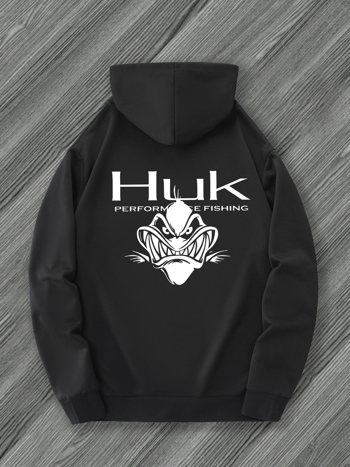 [Trendy Hooded Sweatshirt] HUK PERFORMANCE FISHING Men's Trendy Hooded Sweatshirt | Casual Drawstring Hoodie with Kangaroo Pocket, Geometric Design, All-Season Wear, Regular Fit