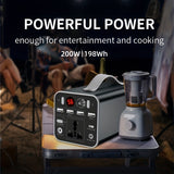 53000mAh Camping Battery Power Station, 198wh Portable Power Bank, With 110V AC Outlet, DC/PD Twoway Fast Charge, Outdoor Generator, LED Light, 4 USB