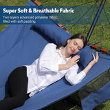 Deluxe 12ft 2-Person Beige Hammock with V-Shaped Hardwood Spreader Bar & Durable Nylon Rope - 450LB Capacity, Quick-Dry Fabric for Patio, Garden, Backyard, Beach & Poolside Relaxation, Hammocks for Outside