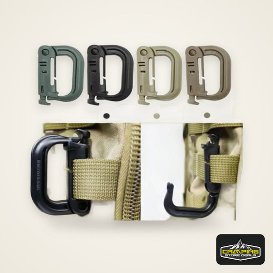 5PC Plasctic Shackle Carabiner D-ring Clip Molle Webbing Backpack Buckle Snap Lock Grimlock Multi Outdoor Hiking Camping Gear