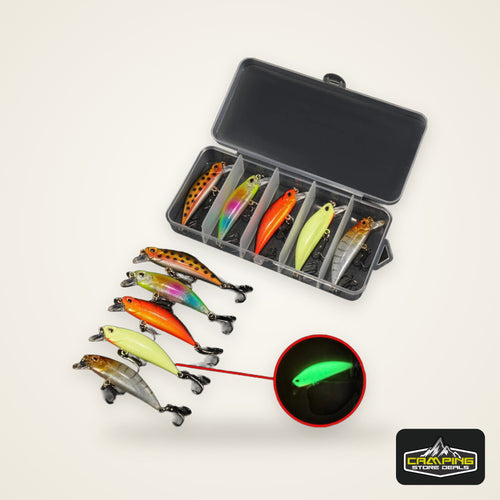5pcs Fishing Lure Kit Sinking Minnow Trout Artificial Bait Crank Bait Bass Hook Wobbler Fishing Tackle Box Floating Jerkbait