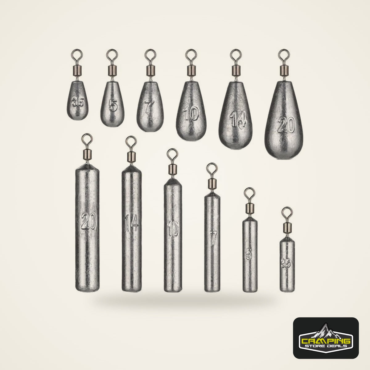 Water Drop Sinker Weights (5 Pack)