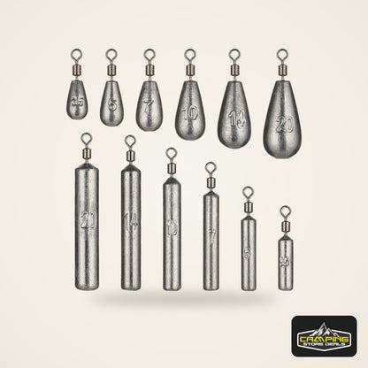 Water Drop Sinker Weights (5 Pack)