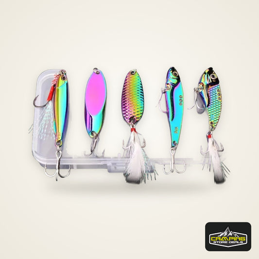 5pcs/lot Wobbler Lures 3g/10g/15g Metal Vib Fishing Lure Set Sinking Hard Metal VIB Sea Fishing Lures Artificial Pesca Bait