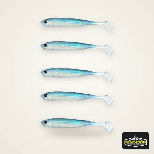5Pcs opp 7cm 2.2g Jighead Worms T Tail fish Fishing Lures Rainbow Color  Fishing Bait Long-Range Freshwater and Saltwater Lure