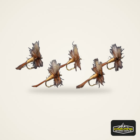 CONTEMPLATOR March Brown Mayfly Dry Fly #12 (5 Pack)