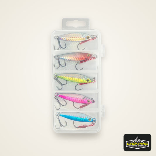 5pcs/Set Metal Jig Fishing Lures Set 10g 20g 30g Trolling Hard Bait for Bass Sea Trout Jigging Tackle Saltwater Fishing Gear
