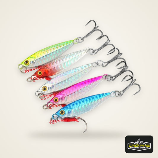 5pcs/Set Metal Jig Fishing Lures Set 10g 20g 30g Trolling Hard Bait for Bass Sea Trout Jigging Tackle Saltwater Fishing Gear