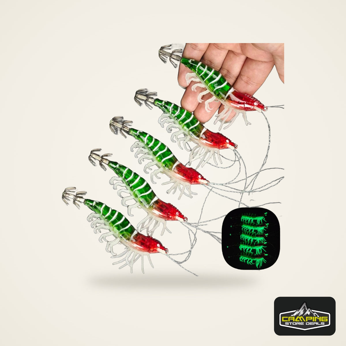 Ackibbik Glow Shrimp Lures (5 Pack)