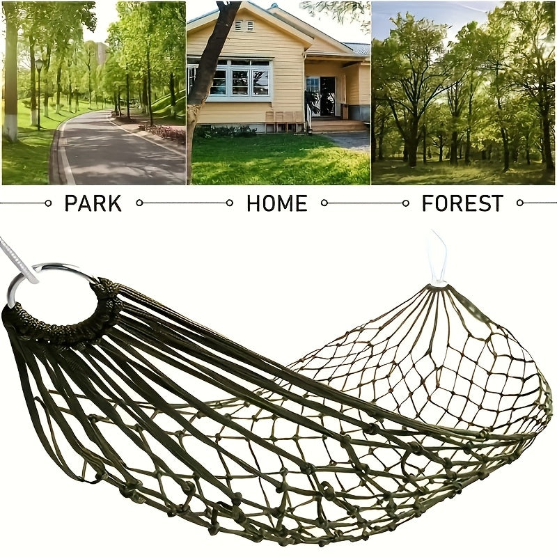 2pcs Portable Nylon Mesh Hammocks - Durable, Non-Woven Outdoor Relaxation Gear for Camping & Sports