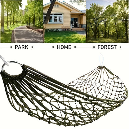 2pcs Portable Nylon Mesh Hammocks - Durable, Non-Woven Outdoor Relaxation Gear for Camping & Sports
