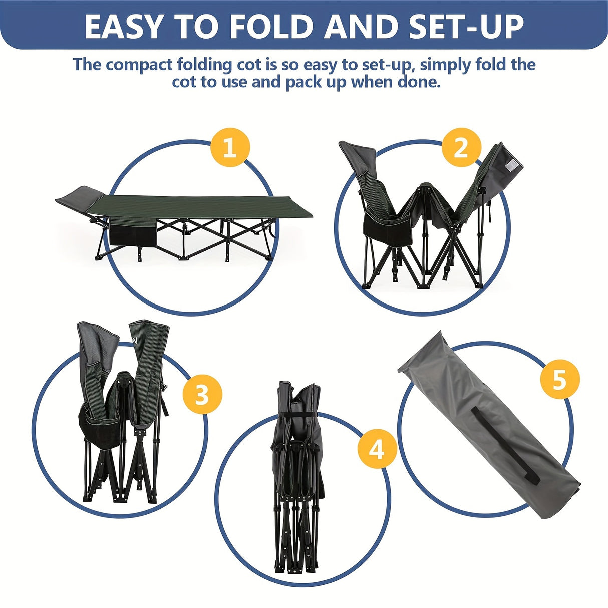 Camping Cots for Adults with Mattress, Chaise Lounges Folding Outdoor Camping Travel Cot with Pad 900LBS(Max Load), Lightweight, Stable, Durable Folding Bed with Carrying Bag
