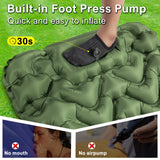 Camping Sleeping Pad, Inflatable Sleeping Mat With Pillow Built-in Foot Pump, Super Comfort Camping Mattress For Backpacking Hiking Traveling Tent, Compact & Lightweight