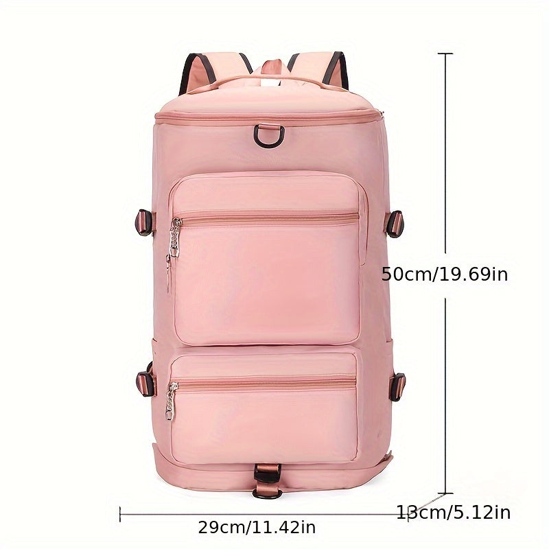 Large Capacity Waterproof Nylon Backpack with Dry/Wet Separation, Shoe Compartment - Adjustable Straps, Multi-Functional Outdoor Hiking and Camping Bag for Men and Women, Purple, Backpack for Travel