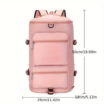 Large Capacity Waterproof Nylon Backpack with Dry/Wet Separation, Shoe Compartment - Adjustable Straps, Multi-Functional Outdoor Hiking and Camping Bag for Men and Women, Purple, Backpack for Travel