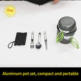1pc Camping Cookware Kit With Stainless Forks Knives Spoons For Outdoor Camping, Picnic, Travel, Cooking