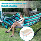 Deluxe 12ft 2-Person Beige Hammock with V-Shaped Hardwood Spreader Bar & Durable Nylon Rope - 450LB Capacity, Quick-Dry Fabric for Patio, Garden, Backyard, Beach & Poolside Relaxation, Hammocks for Outside