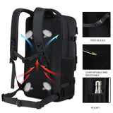 Light Blue Travel Backpack for Men and Women – Fits 17.3" Laptop, Adjustable Straps, Shoe Compartment, Breathable Mesh Back, Durable Polyester for Camping, Hiking, and Travel – Casual, Multipurpose Design