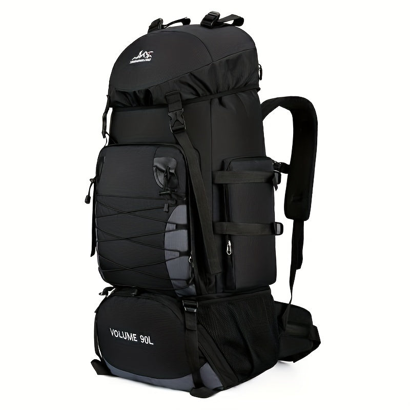 [Durable Hiking Backpack] Durable 90L Large Capacity Hiking Backpack | Multi-Compartment Design for Outdoor Trekking, Camping & Travel, with Adjustable Straps, Laptop Sleeve, and Front Zipper Closure, Hiking Gear