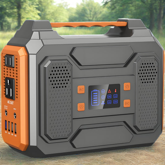 [300W Portable Solar Generator] Portable Power Station Solar Generator - 300W/250W/150W/100W, 146Wh/155Wh/250Wh/280Wh/296Wh Compact Lithium-Ion Battery Charger with 110V AC Outlet, DC & USB Outputs, LED Flashlight, Built-in C