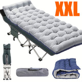 1pc Folding Bed, Camping Cots With Double-Sided Mattress, Portable Foldable Guest Bed, Heavy Duty Sleeping Bed Cot With Carry Bag, Gray&Blue