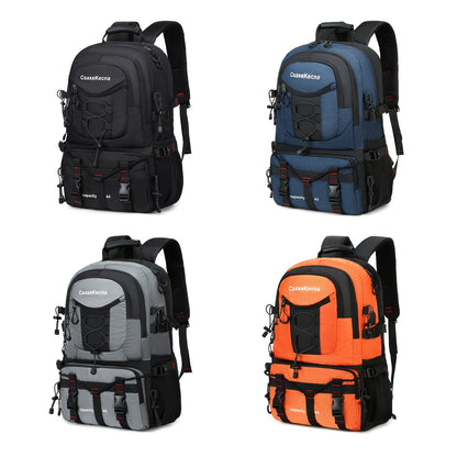 [40L CsakeKecna Backpack] CsakeKecna 40L Lightweight Hiking Backpack | Large Capacity Travel Climbing Rucksack with Laptop Compartment, USB Powered, Adjustable Straps, Zip Closure, Polyester Lining - Solid Color for Men and W
