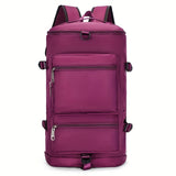 Large Capacity Waterproof Nylon Backpack with Dry/Wet Separation, Shoe Compartment - Adjustable Straps, Multi-Functional Outdoor Hiking and Camping Bag for Men and Women, Purple, Backpack for Travel